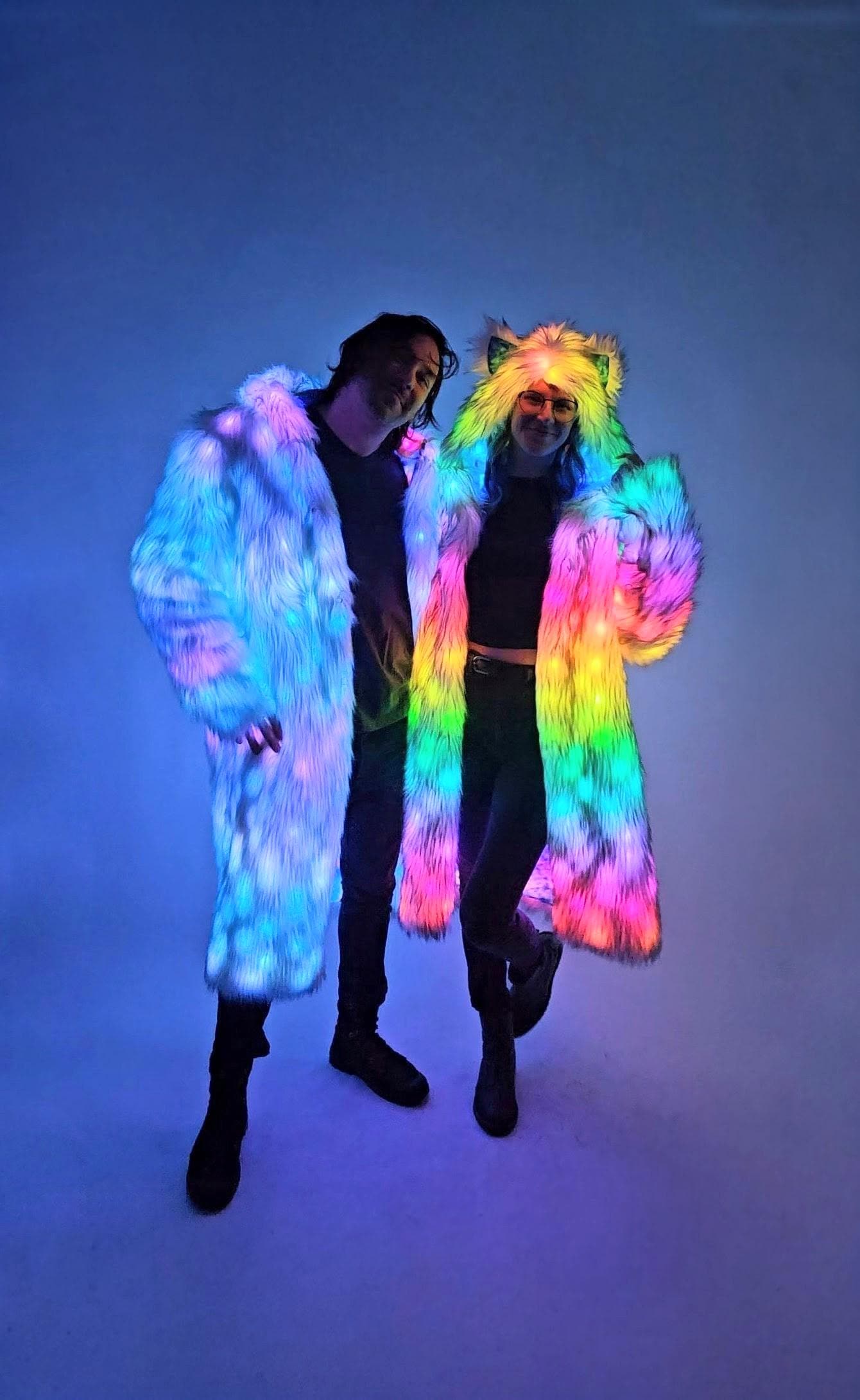 Custom LED Faux Fur Coat: Programmable Light-up Rave Jacket - Etsy