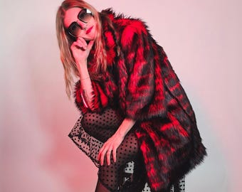 Custom Festival Dreamcoat: Faux Fur Burning Man Playa Coat