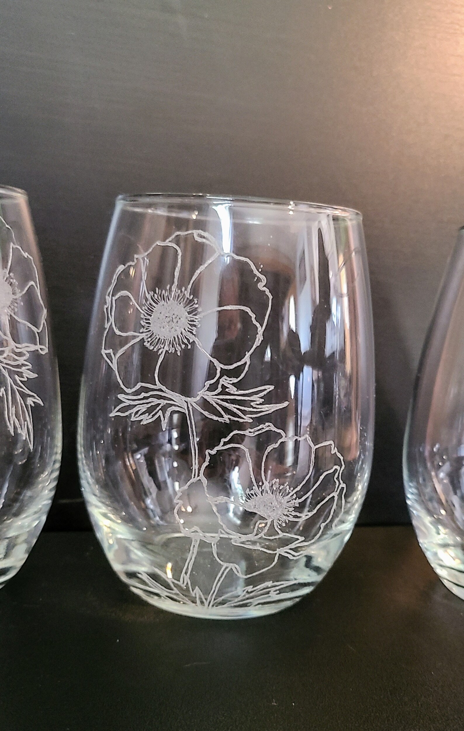 Custom Handengraved Glassware deposit Engraved Glassware Etsy