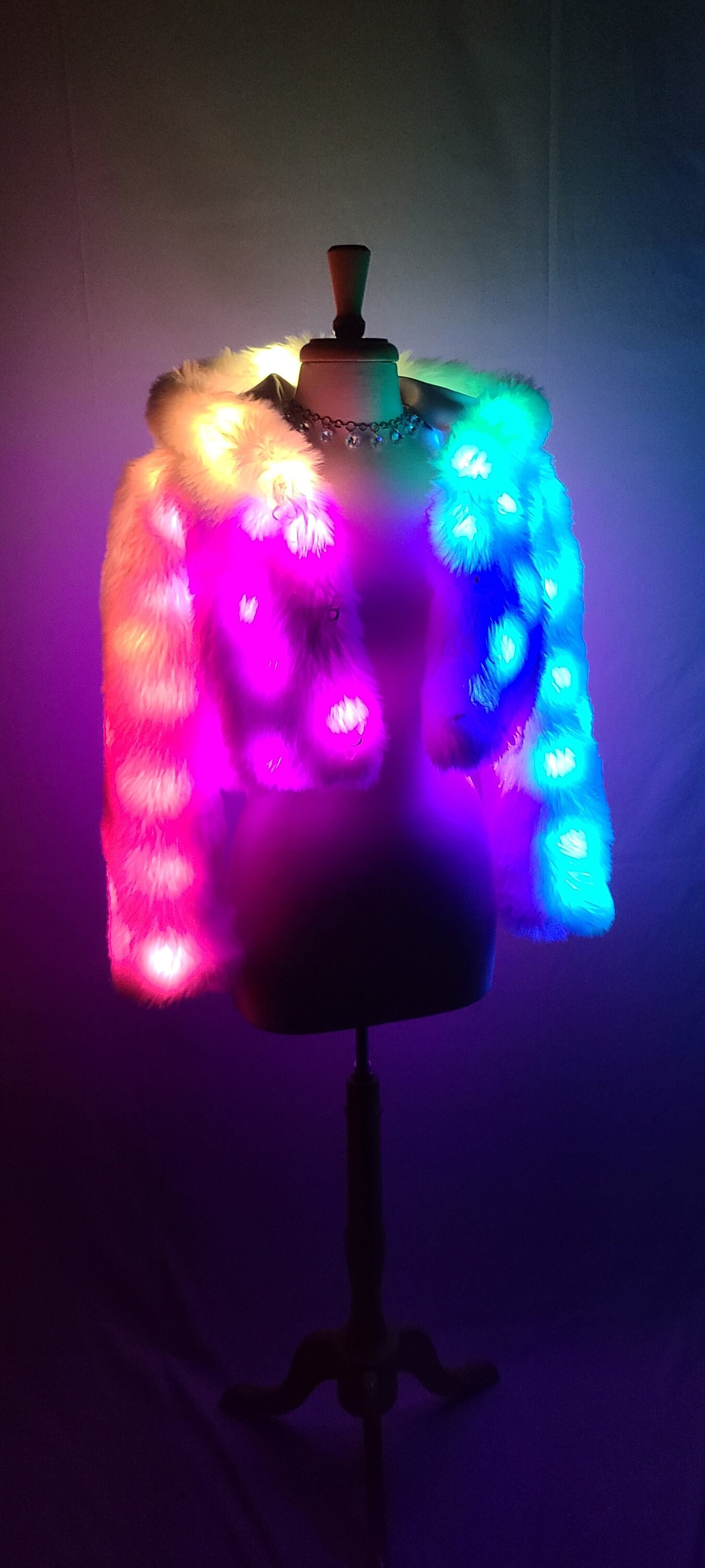 Light up shop fur vest