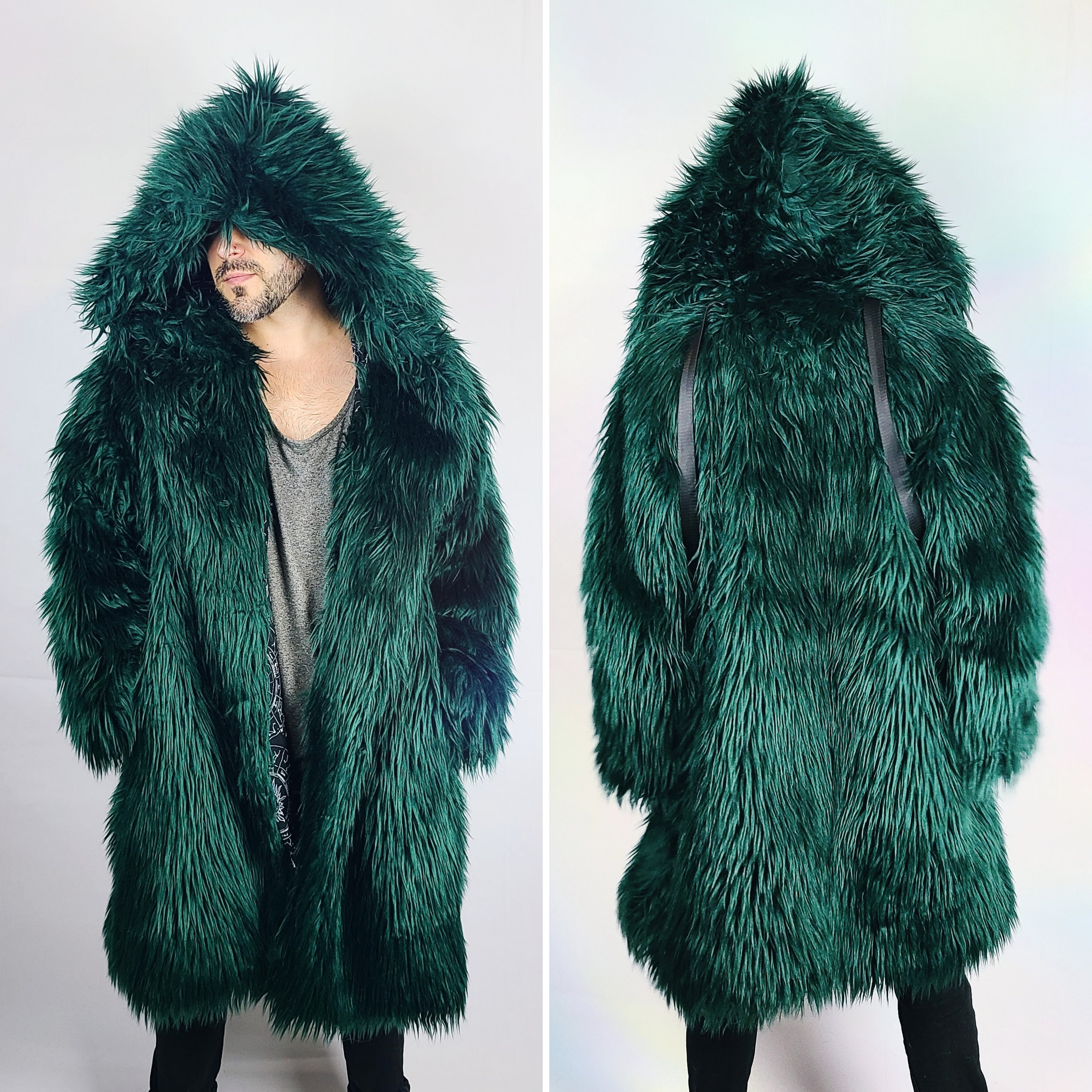 Mens Faux Fur Festival Coat Custom Made Oversized Fur - Etsy