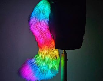 Custom LED Tail | Costume Faux Fur Furry Tail