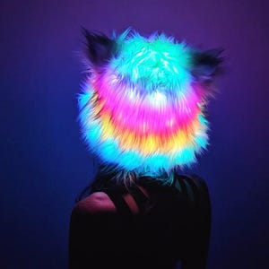 Faux Fur Bucket Hat with LEDs