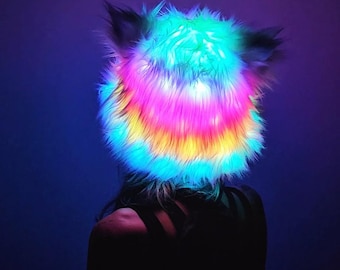 Cappello da pescatore in pelliccia sintetica con LED