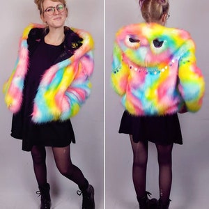 Custom LED Faux Fur Festival Coat Faux Fur Jacket With - Etsy