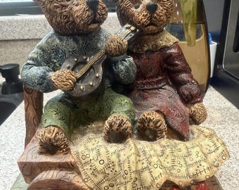 VTG Momma & Papa Bear On Ole Western Collectible Figurine c2