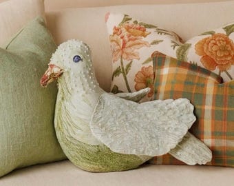 John Derian X Target Figural Beaded Dove Pillow cod8