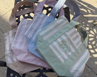 Set Of 4 Trader Joe’s Mini Stripe Canvas Tote bag 2026