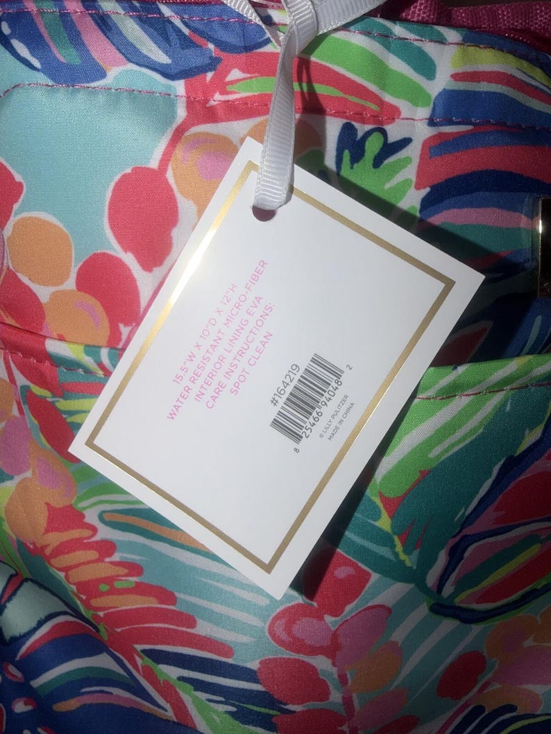 NWT Lilly Pulitzer Large Spot Beach Cooler tote Bag cod 27 immagine 4