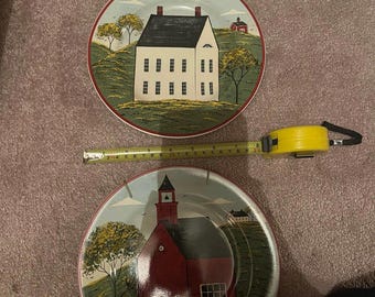 Set of 2 Warren Kimble 8 Inch Plate Dish Sakura 1998 Brandon