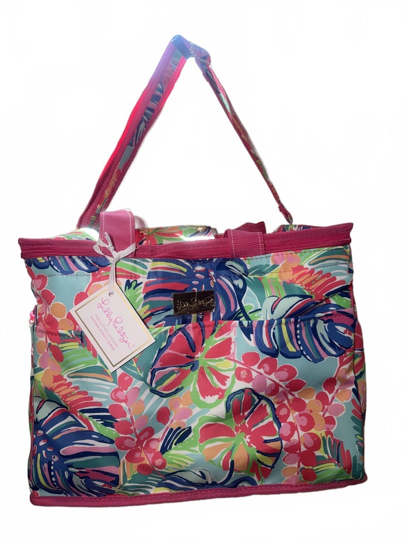 NWT Lilly Pulitzer Large Spot Beach Cooler tote Bag cod 27 immagine 1