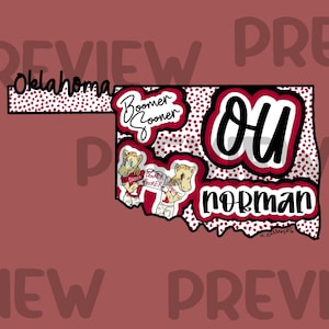 Oklahoma university sublimation and digital download file
