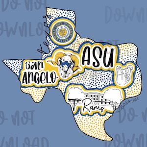 Angelo State University-sublimatie- en digitaal downloadbestand