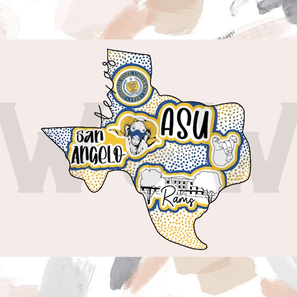 Angelo State University sublimation and digital download file