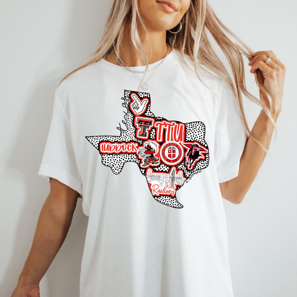 Texas Tech short sleeve shirt and sweatshirt