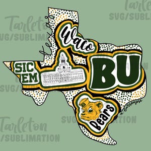 Baylor university sublimation digital download file