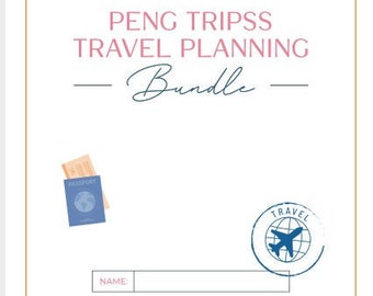 Planificateur de voyage groupé |  Liste de contrôle de voyage | Liste de colisage de voyage | Liste de contrôle pour continuer | Planificateur de budget de voyage | Imprimable | Téléchargement instantané