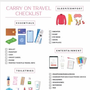 Travel Checklist Travel Packing List Trip Checklist - Etsy