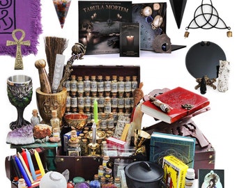 Kit de brujería, caja de kit de boticario con suministros Wiccan, kit de inicio de suministros de bruja, suministros de altar para brujas #2