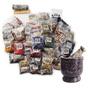 Witchcraft Herbs Kit, Witchcraft Kit, Apothecary kit Box with Apothecary Herbs, Wiccan Supplies, Witch Supplies Starter Kit, Altar Supplies