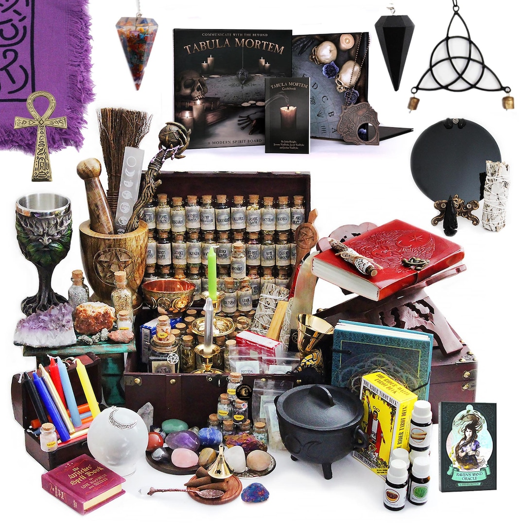 Witchcraft Kit, Apothecary Kit Box With Wiccan Supplies, Witch Supplies