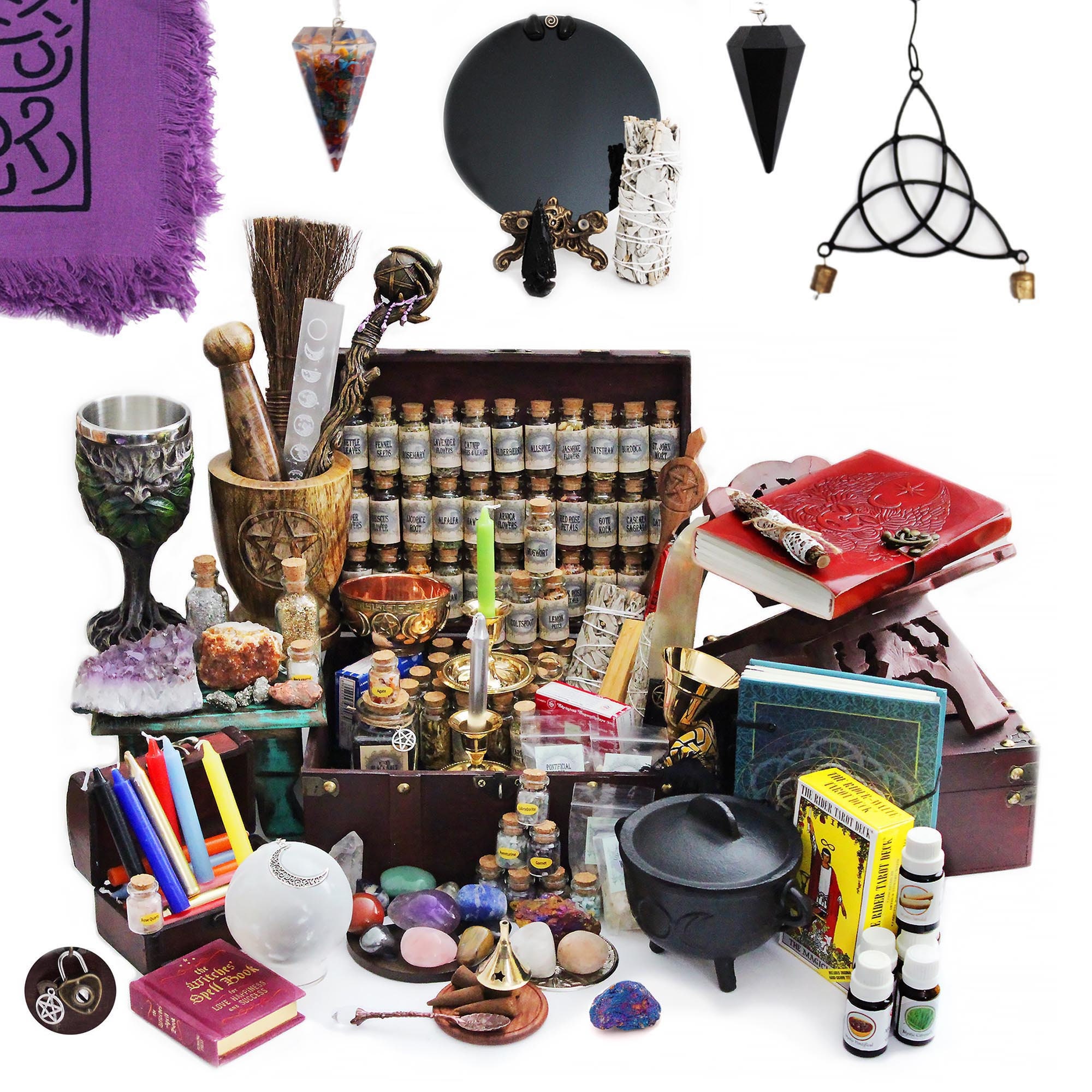 Witchcraft Kit, Apothecary kit Box with Wiccan Supplies, Witch Supplies Starter Kit, Altar Supplies for Witches