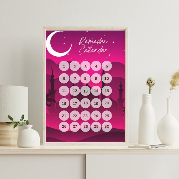 Ramadan Calendar 2024 printable Ramadan advent calendar countdown calendar to Eid Ramadan decoration printable