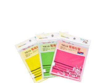 Free Shipping - WeaVer Korean Scrubbing Bath Towel (3ea)-3 Colors Mix/3 Red/3 Mint/3 Yellow