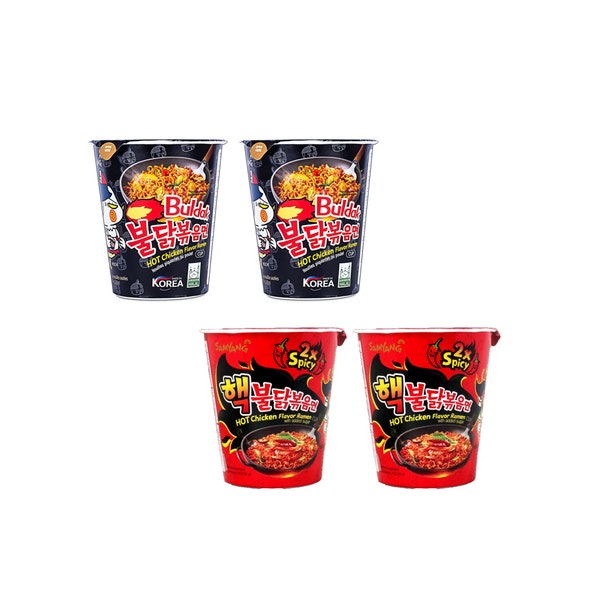 Samyang Buldak Original(2ea) & 2X Spicy(2ea) Noodle Cup Challenge Combo