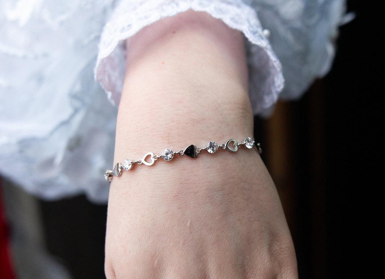 Hollow Multi Heart Bracelet, Dainty Heart Bracelet Heart