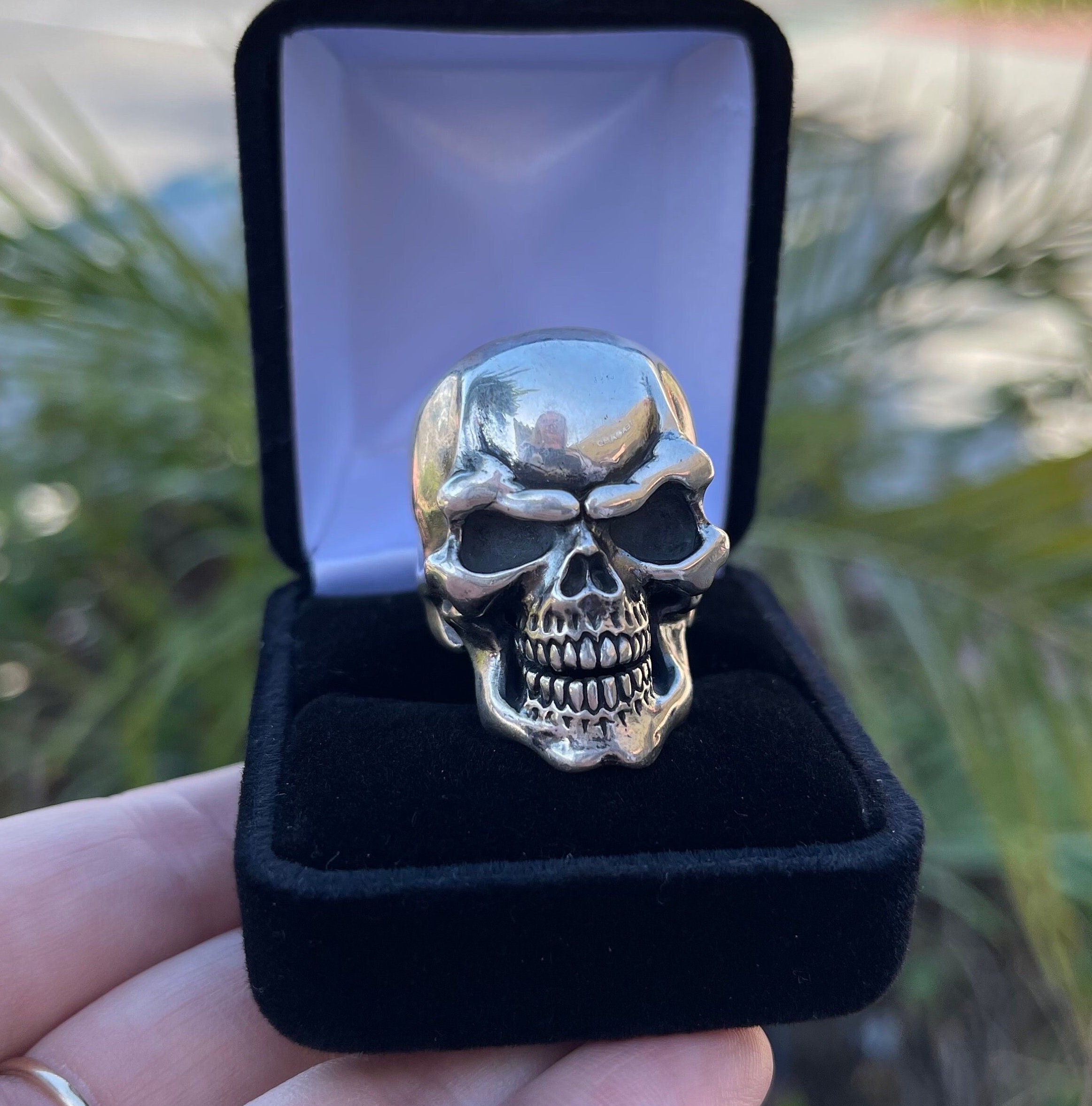 Thirteen Designs MAD FACE Skull Ring y2k