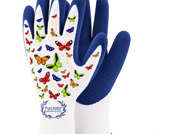 FunJobs Butterfly Garden Gloves, 1 pair, Medium, Designed by women for women
