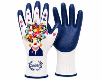 FunJobs Frida Gardening Gloves Women, 1 pair medium adult stretchy, Ideal gardening gift