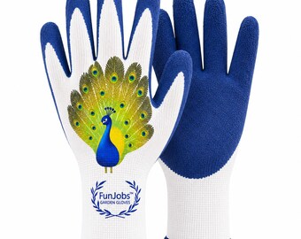 Luvas Peacock Garden: Luvas de trabalho femininas médias e elásticas
