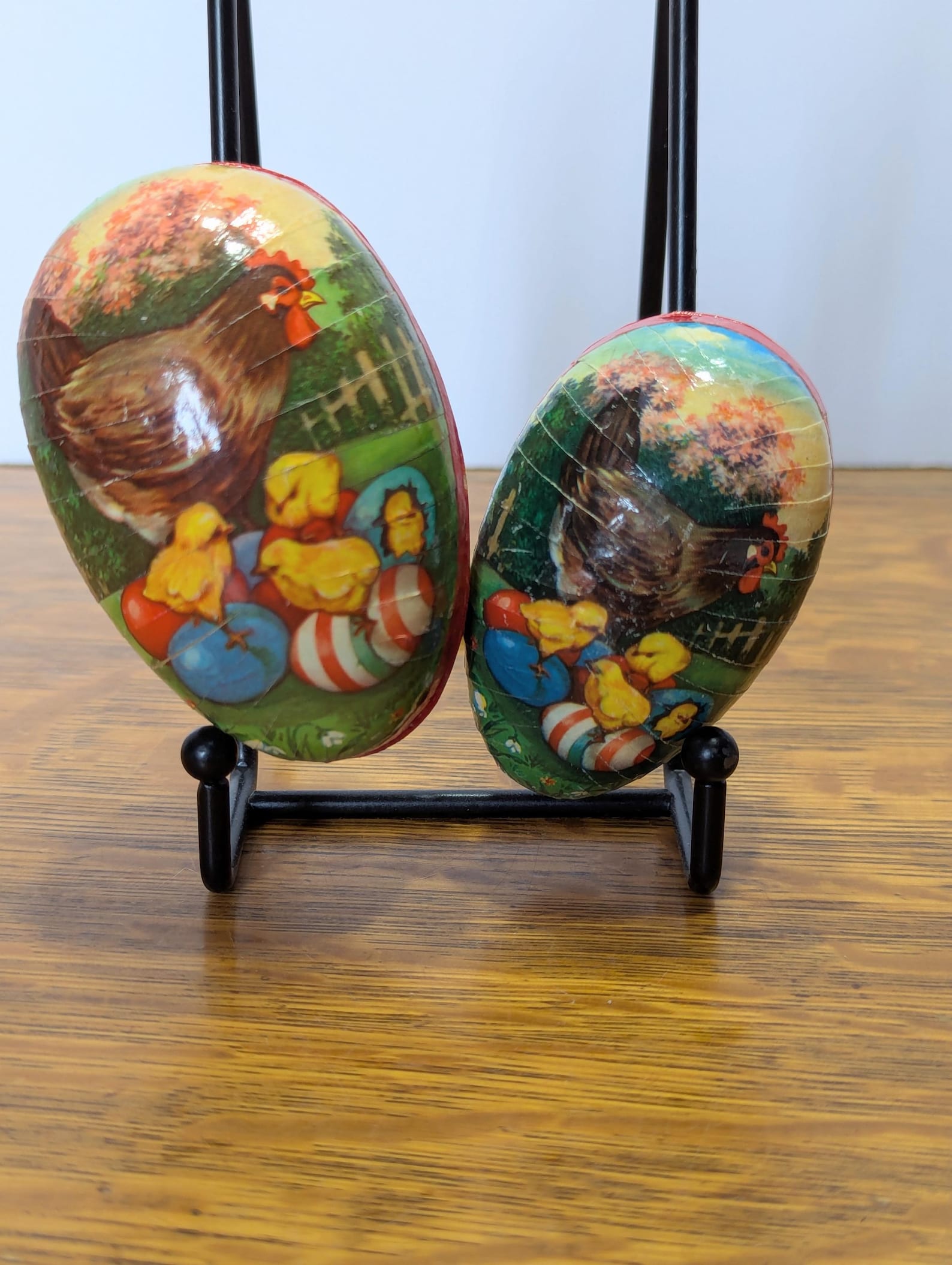 Vtg Netler paper mache candy containers, set of 2, nesting. West Germany...