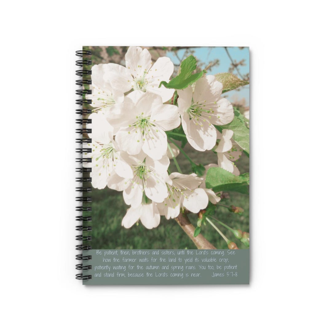Faithful Spring Spiral Notebook - Ruled Line, Bible Verse Journal ...