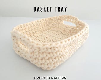 Korb Tablett Häkelanleitung Einfach Anfänger Einfach Geschenkidee Tutorial Homeware and Kitchenware DIY Makramee Garnkorb Dekoration PDF download