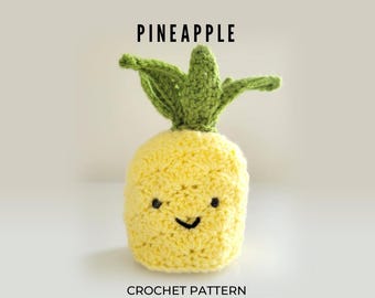Pineapple Crochet Pattern Easy Simple Amigurumi Nursery Food Market Textured Toy Plush Tutorial