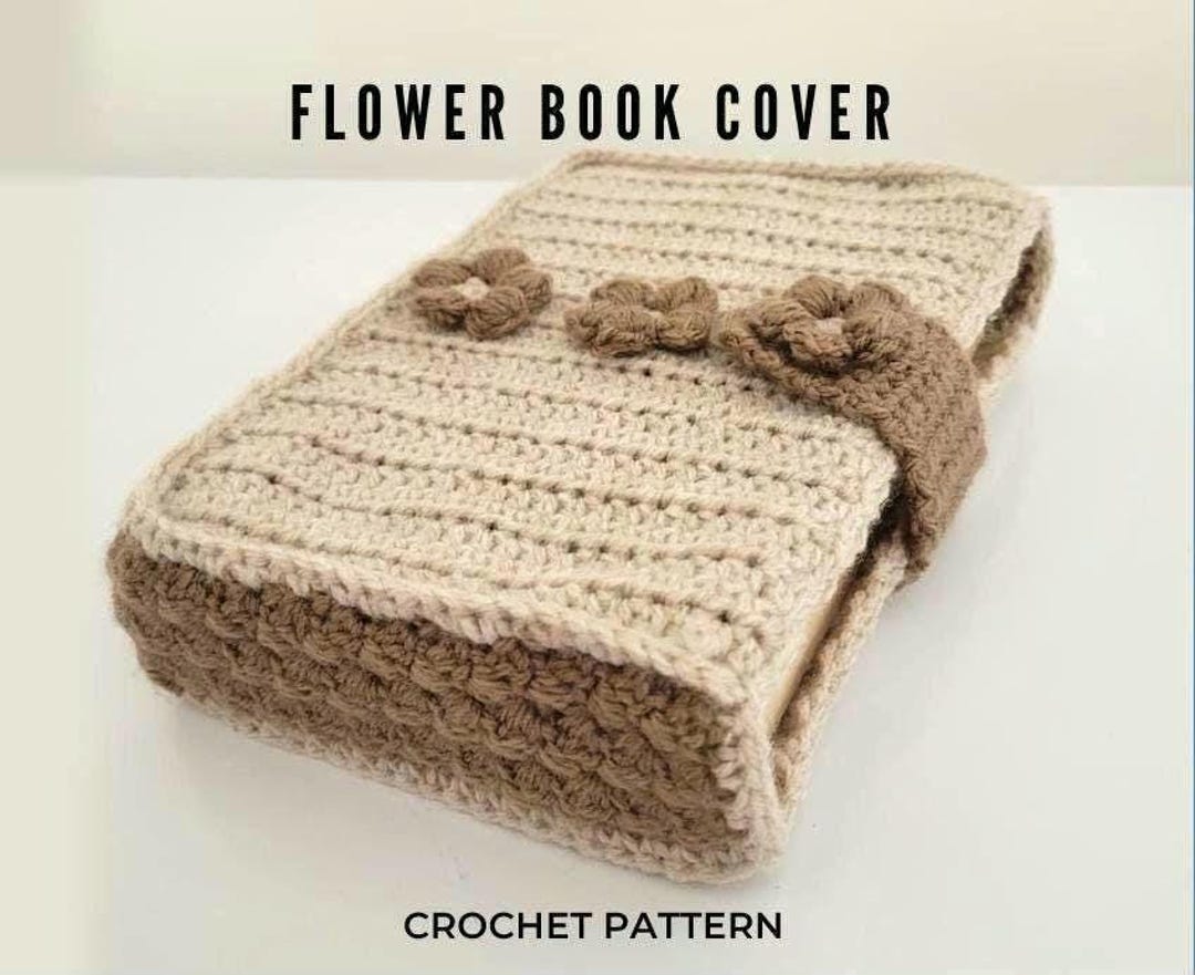 Flower Book Cover Crochet Pattern for Beginners | Bookshelf Decoration ...