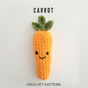 Crochê de cenoura para iniciantes | Brinquedo de feira de vegetais | Amigurumi de pelúcia fácil de costurar, presente para chá de bebê | Aprendizado de alimentos para crianças na creche