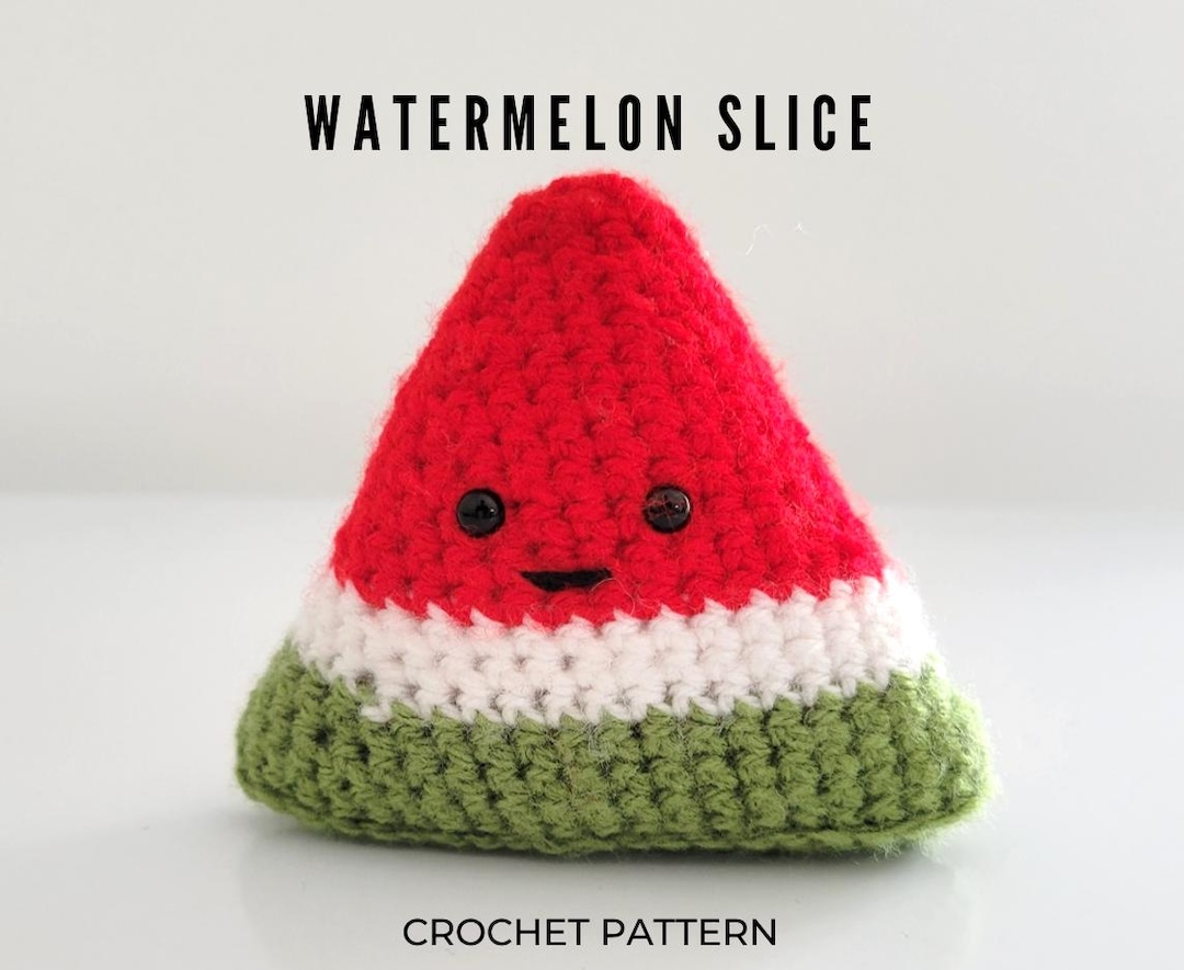 スイカのぬいぐるみのかぎ針編みパターン：初心者向け編みぐるみ