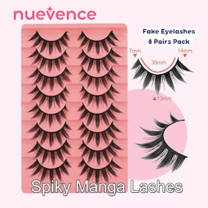  False Eyelashes Manga Anime Lashes Japanese Cosplay Spiky Lashes  Mink Dramatic Thick Fake Eyelashes Extensions Doll Strip Lashes 7 Pairs  Pack by EYDEVRO : Beauty & Personal Care