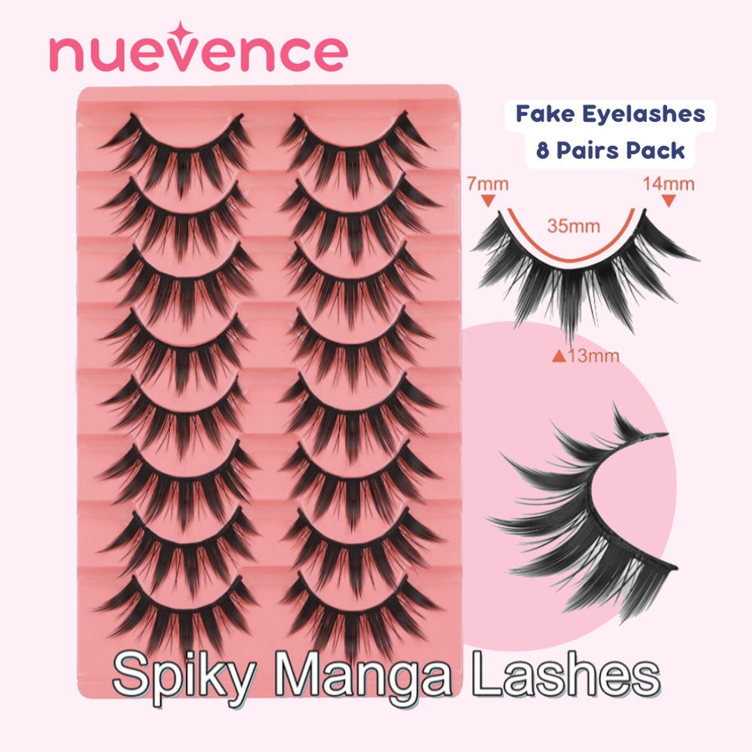 Manga Lashes Natural Look Anime False Eyelashes Wispy Fluffy Spiky Fake  Lashes Cosplay Korean Japanese Asian Lashes Pack 10 Pairs Faux Mink Lashes