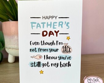 Tarjeta divertida para el Día del Padre: Tarjeta con figura paterna descarada