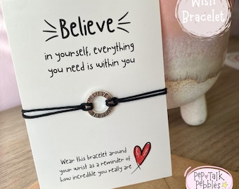 Pulsera de los deseos, cree en ti mismo, regalo pensando en ti, pulsera de acordes,