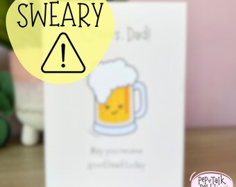 Tarjeta divertida del Día del Padre: Tarjeta de cumpleaños con una pinta de cerveza para papá
