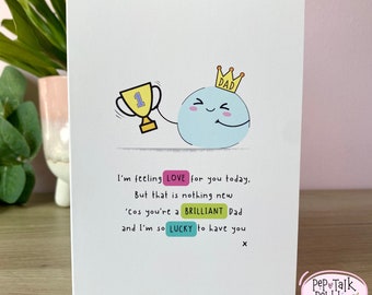Cute Card for Dad, Birthday or Fathers Dad, Love You Dad