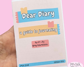 Guía para llevar un diario, revista de autoayuda, mini revista de autocuidado, ideas para escribir un diario, regalo para la salud mental