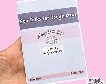 Charlas motivacionales para días difíciles Mini fanzine de salud mental, consuelo y aliento Abrazo en un fanzine
