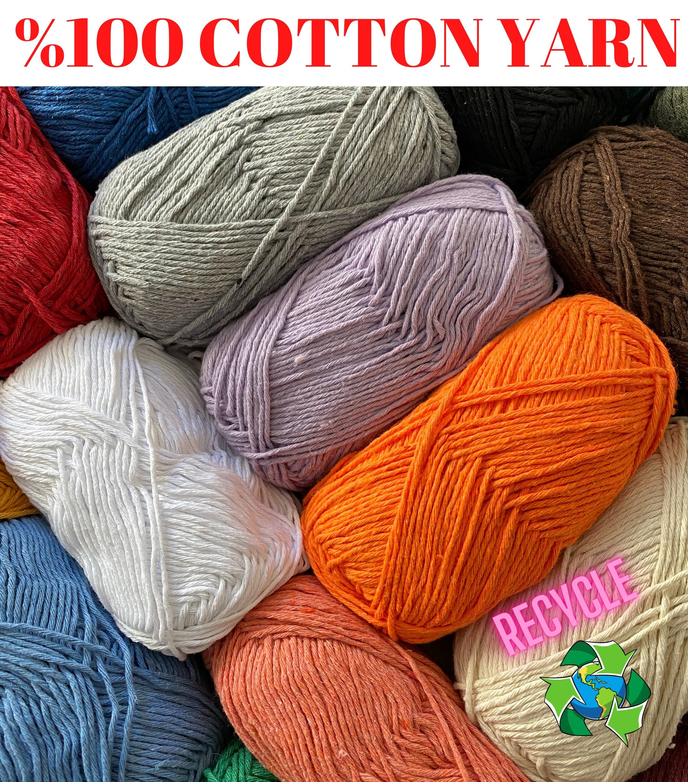 100 Cotton Yarn Crochet Bag Yarn Recycle Yarn Craft Yarn Etsy